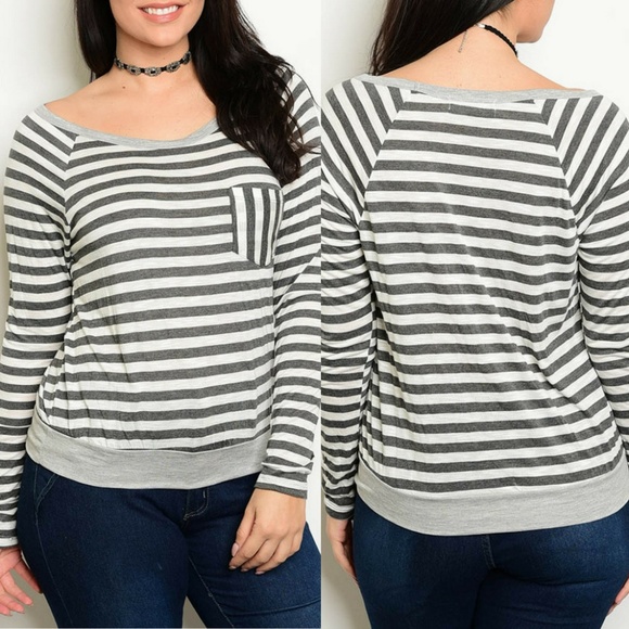 Sweet Mary Tops - Grey Stripe Top {Sweet Mary}
